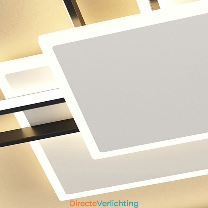 Moderne gouden plafondlamp met geometrische montage, 2 lagen