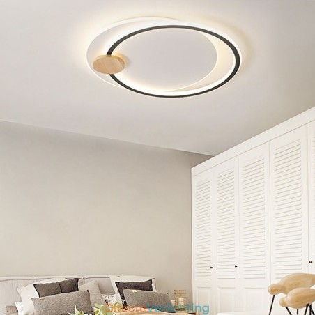 Moderne plafondlamp van acryl met 2 ringen Moderne plafondlamp van acryl met 2 ringen