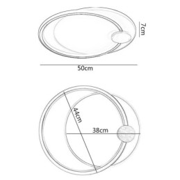 Moderne plafondlamp van acryl met 2 ringen