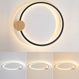 Moderne plafondlamp van acryl met 2 ringen