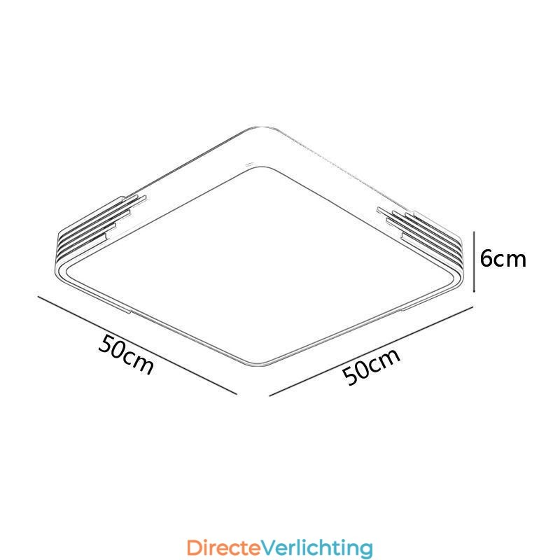 Moderne plafondlamp met inbouwmontage, vierkante plafondlamp