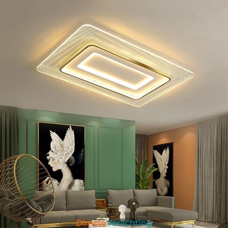 Rechthoekige plafondlamp met inbouwmontage Minimalistische ultradunne plafondlamp van acryl