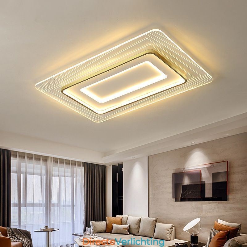 Rechthoekige plafondlamp met inbouwmontage Minimalistische ultradunne plafondlamp van acryl