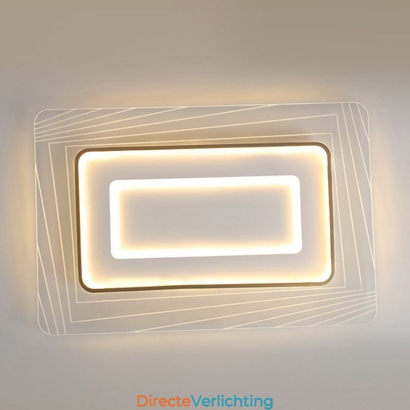 Rechthoekige plafondlamp met inbouwmontage Minimalistische ultradunne plafondlamp van acryl