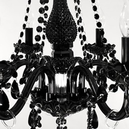 Kroonluchter Zwart Kristal Modern 6 Lampen