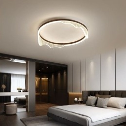 Plafondlamp met golvende rand en ronde inbouw