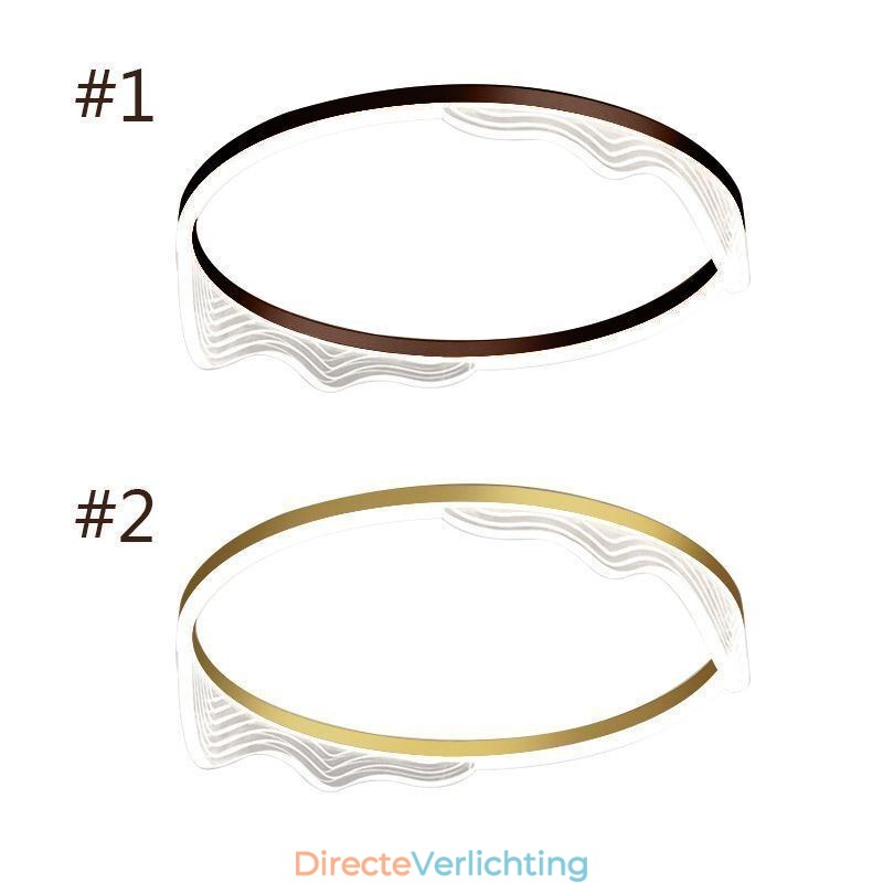 Plafondlamp met golvende rand en ronde inbouw