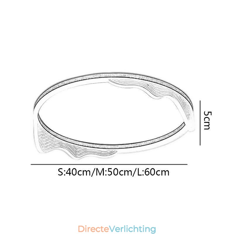 Plafondlamp met golvende rand en ronde inbouw