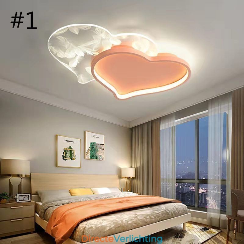 Moderne lampen Hartvormige plafondlamp voor meisjes
