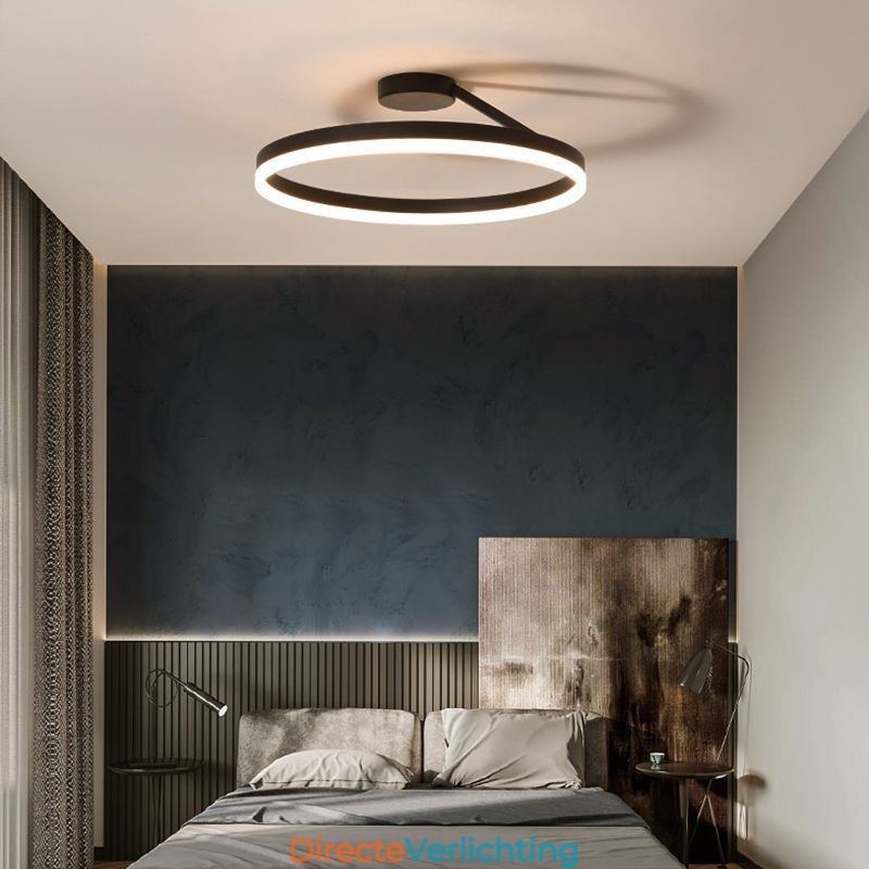 Moderne plafondlamp met cirkelvormige verlichting en acryl lampenkap