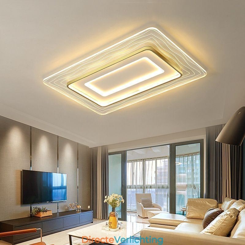 Rechthoekige, inbouw minimalistische, ultradunne plafondlamp van acryl