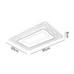 Rechthoekige, inbouw minimalistische, ultradunne plafondlamp van acryl
