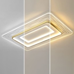 Rechthoekige, inbouw minimalistische, ultradunne plafondlamp van acryl