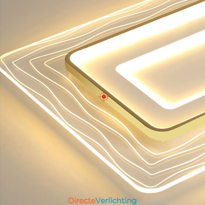 Rechthoekige, inbouw minimalistische, ultradunne plafondlamp van acryl