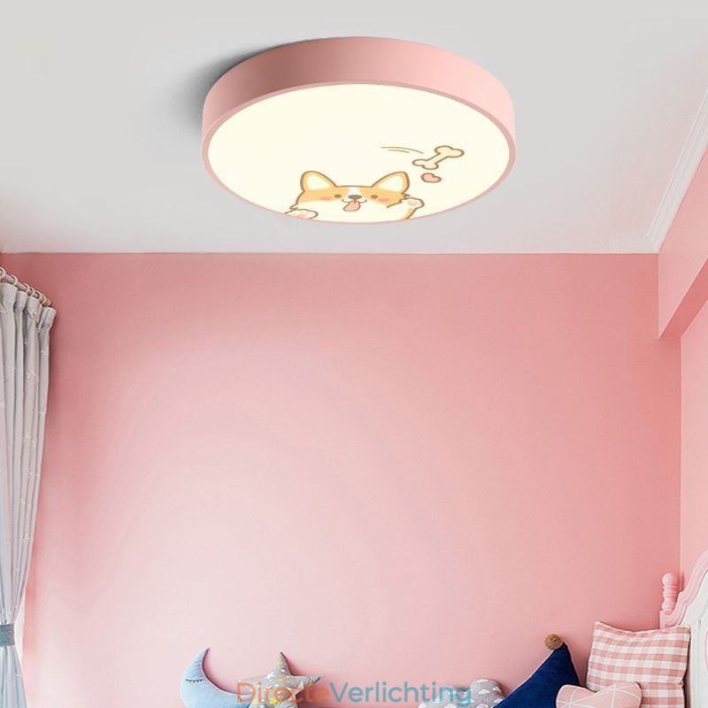 Cartoon plafondlamp voor kinderen met dierenmotief