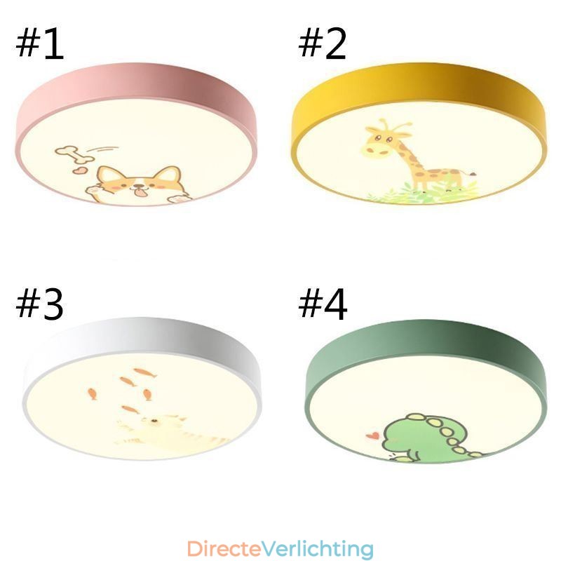 Cartoon plafondlamp voor kinderen met dierenmotief