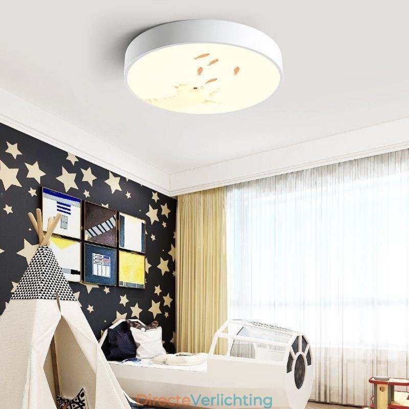 Cartoon plafondlamp voor kinderen met dierenmotief