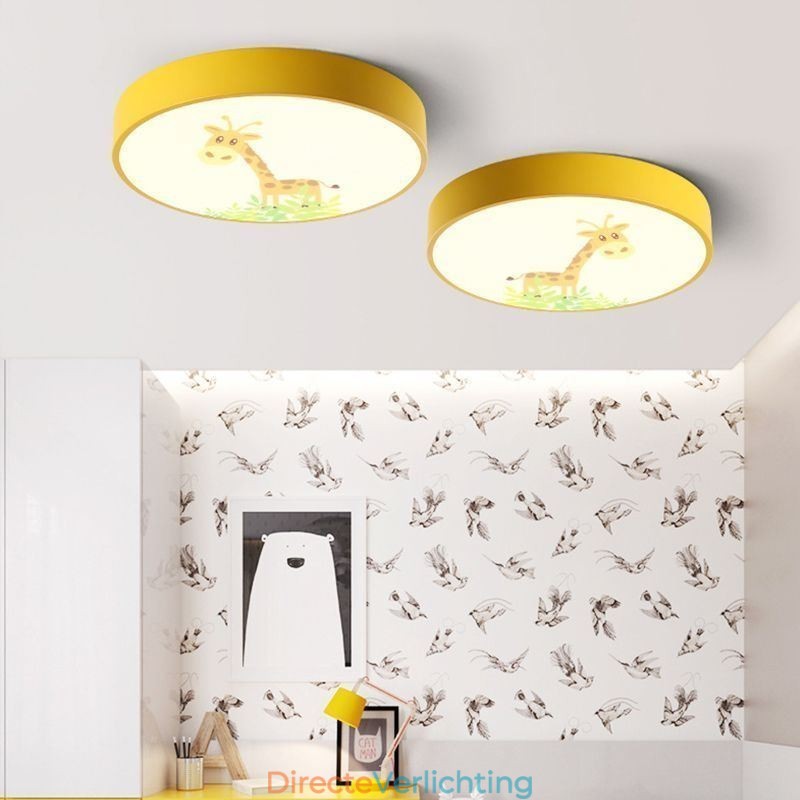 Cartoon plafondlamp voor kinderen met dierenmotief