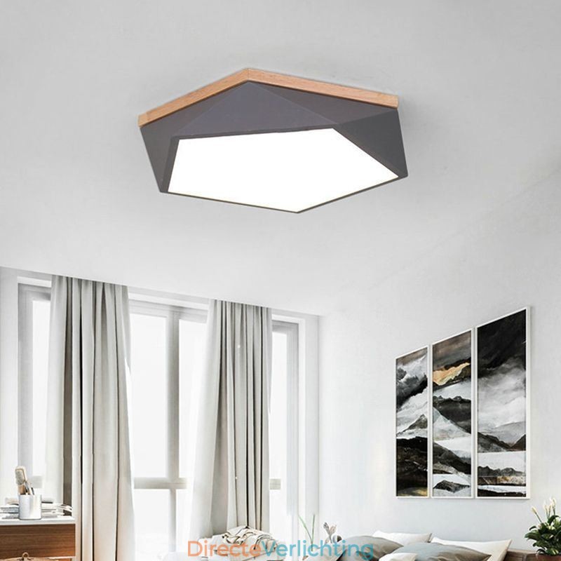 Moderne plafondlamp met diamantvormig design, dimbaar, inbouw plafondlamp armatuur