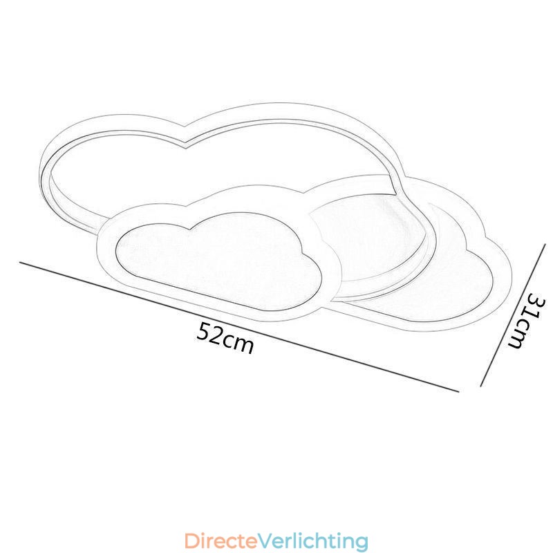 Moderne creatieve acryllampen in de vorm van een wolk, plafondlamp met plafondbevestiging