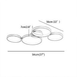 Plafondlamp 7200LM 4 Ringen Verlichtingsarmatuur