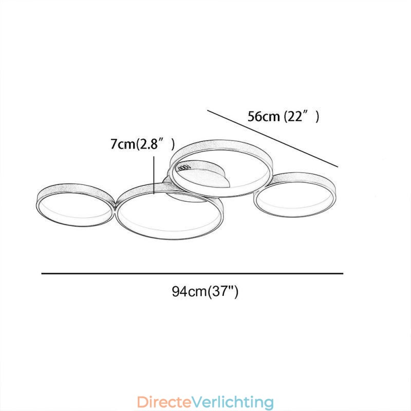 Plafondlamp 7200LM 4 Ringen Verlichtingsarmatuur