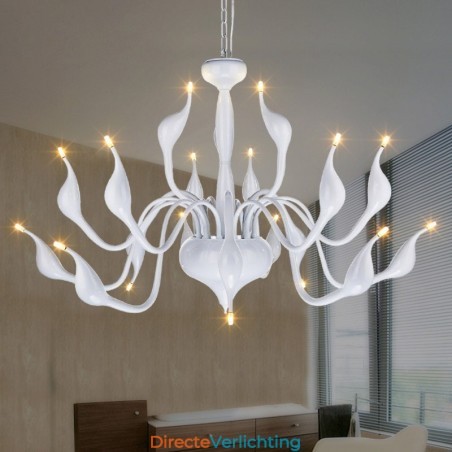 18 lampen roestvrij staal post moderne zwaan kroonluchter licht G4 witte afwerking 18 lampen roestvrij staal post moderne zwaan kroonluchter licht G4 witte afwerking