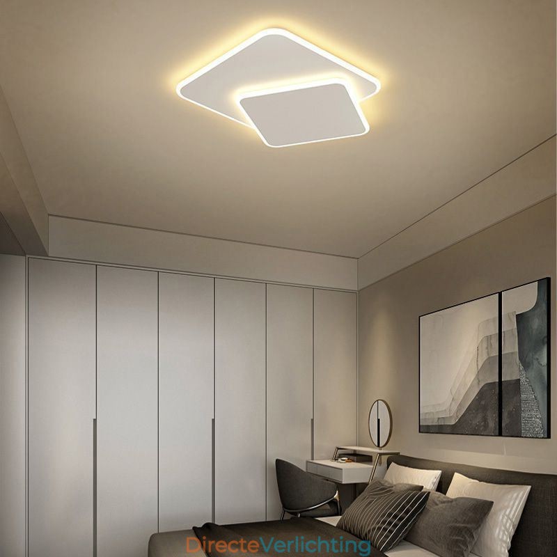 Inbouw dubbele vierkante plafondlamp
