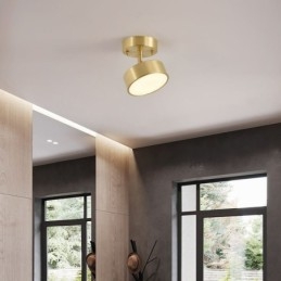 Goud koperen mini ronde plafondlamp