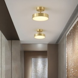 Goud koperen mini ronde plafondlamp