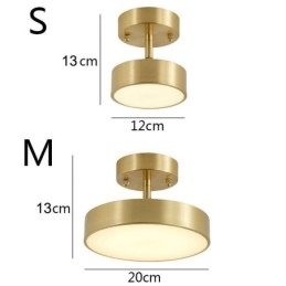 Goud koperen mini ronde plafondlamp