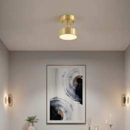 Goud koperen mini ronde plafondlamp
