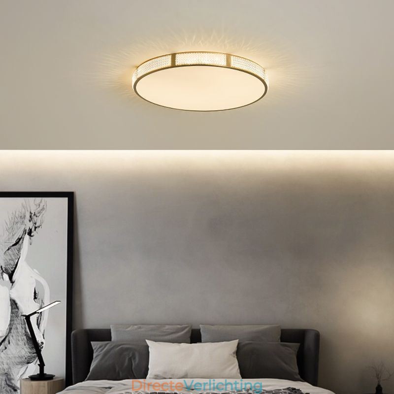 Plafondlamp met ronde montage, driekleurige dimfunctie
