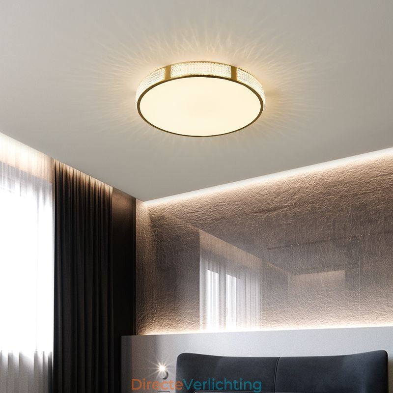 Plafondlamp met ronde montage, driekleurige dimfunctie