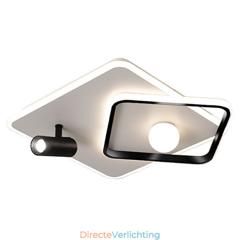 Inbouwspot van acryl in vierkant plafond