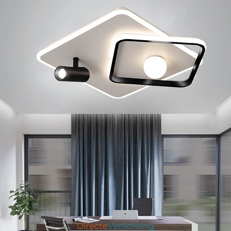 Inbouwspot van acryl in vierkant plafond