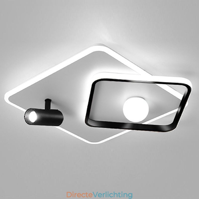Inbouwspot van acryl in vierkant plafond