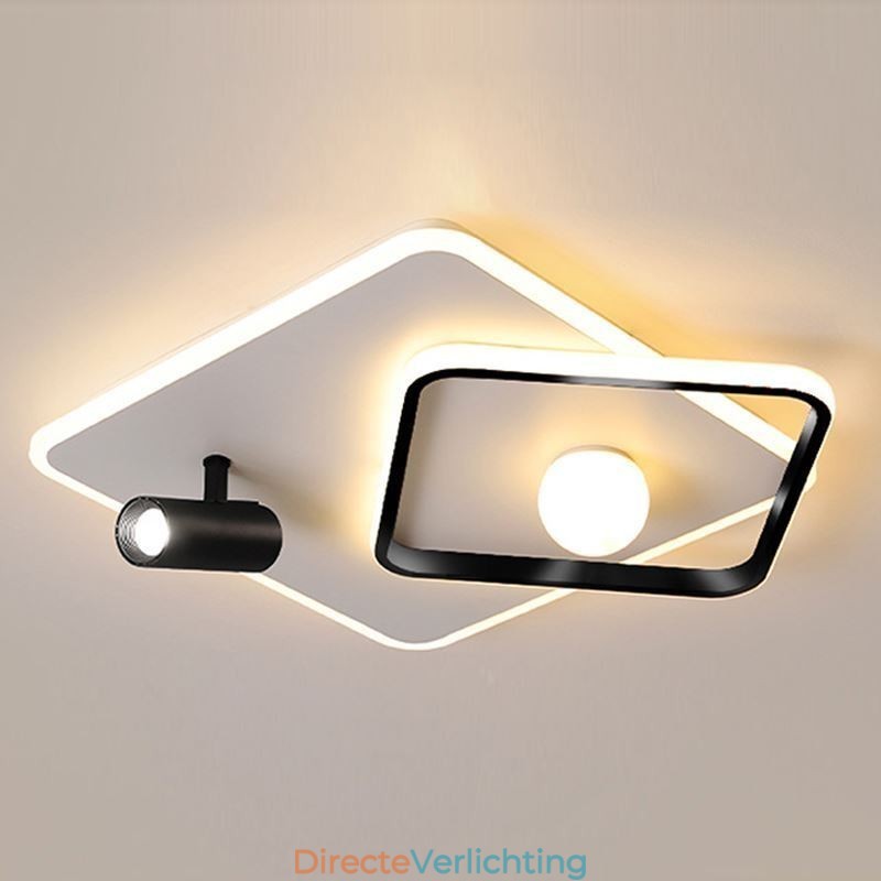 Inbouwspot van acryl in vierkant plafond