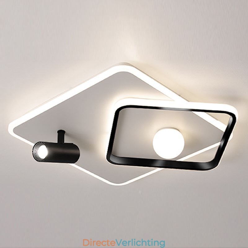 Inbouwspot van acryl in vierkant plafond