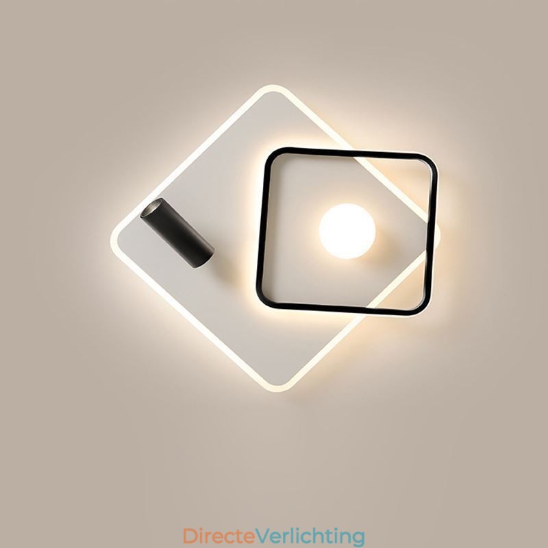 Inbouwspot van acryl in vierkant plafond