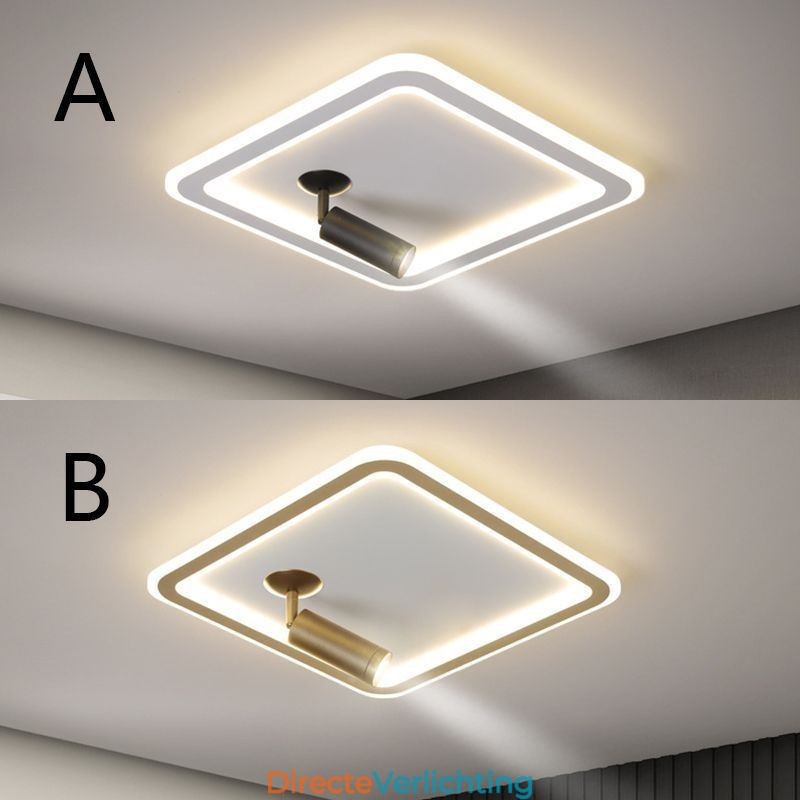 Vierkante plafondlamp met acryl spot