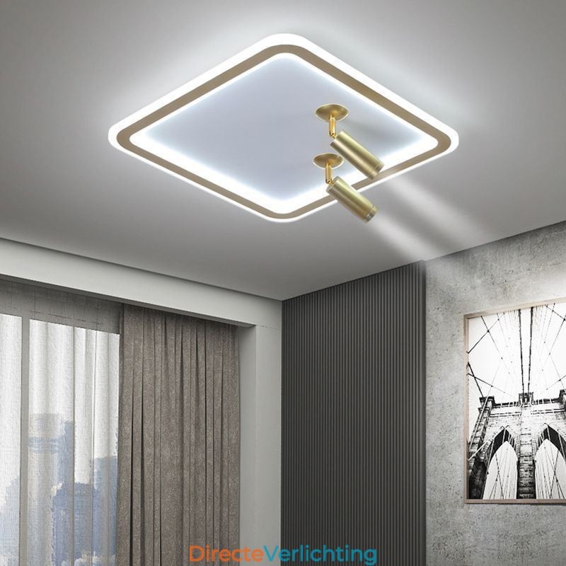 Vierkante plafondlamp met acryl spot