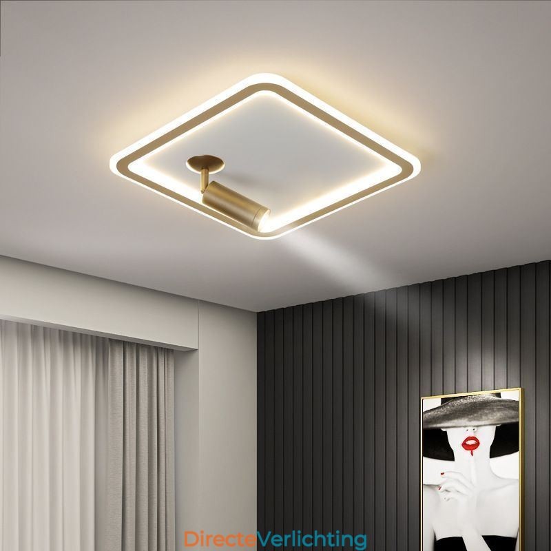 Vierkante plafondlamp met acryl spot