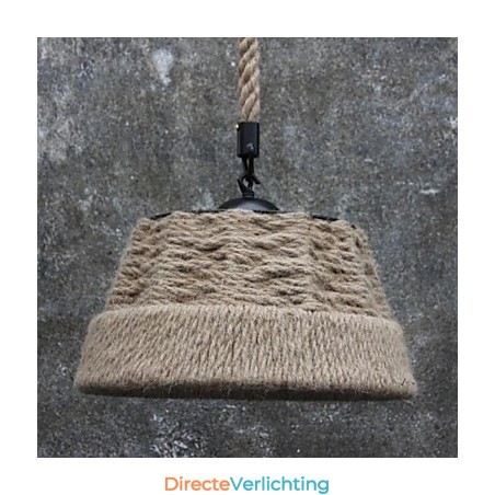 Retro handgemaakte henneptouw countryard kroonluchterlamp in industriële landelijke stijl Retro handgemaakte henneptouw countryard kroonluchterlamp in industriële landelijke stijl