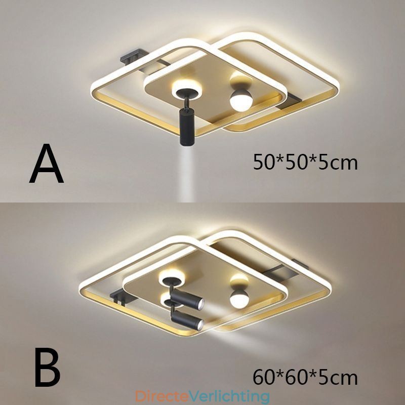 Vierkante plafondlamp van acryl, inbouwspot