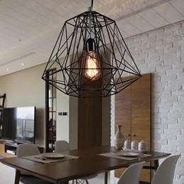 Hanglamp in zwarte vlecht lampenkap