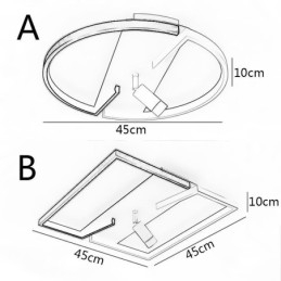 Plafondlamp Zwart & Wit Acryl Verlichting Spotlight