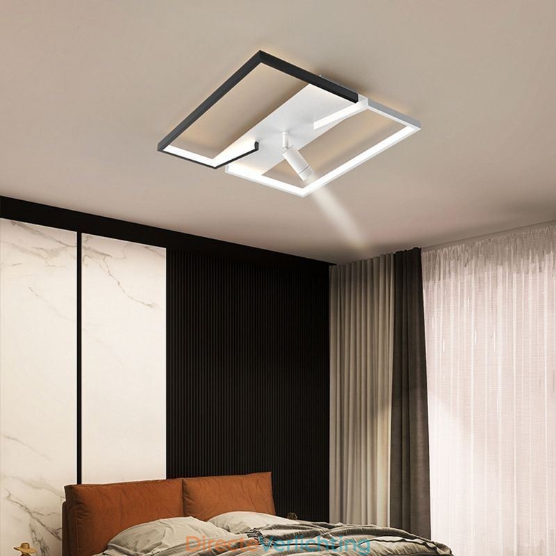 Plafondlamp Zwart & Wit Acryl Verlichting Spotlight