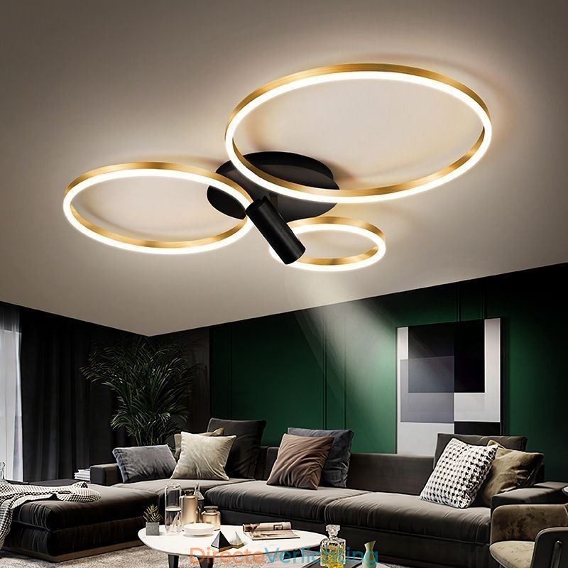 Plafondlamp Geborsteld Goud Halo Ring Verlichting Spotlight