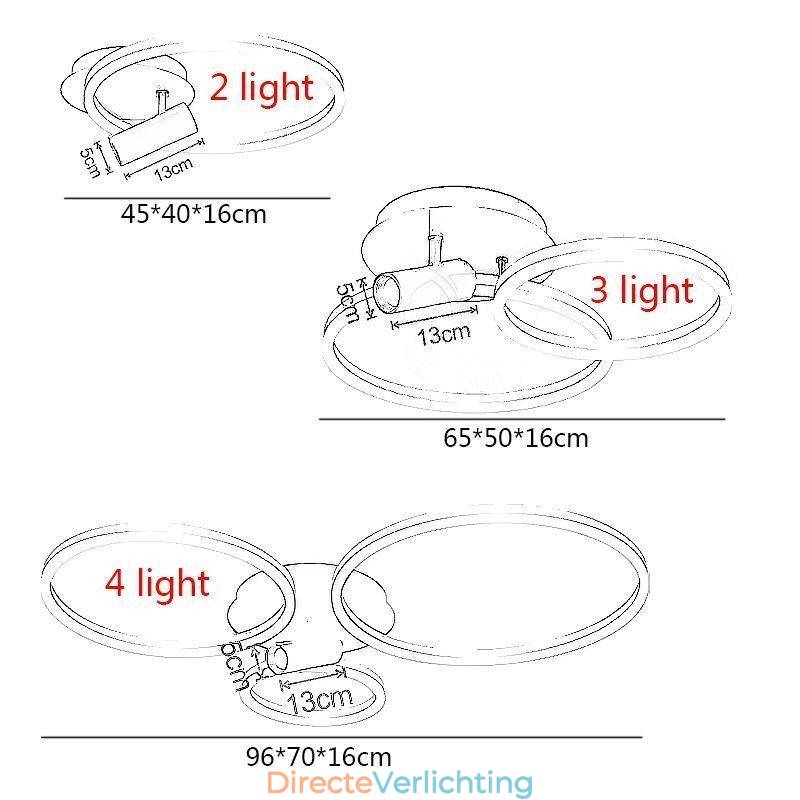 Plafondlamp Geborsteld Goud Halo Ring Verlichting Spotlight